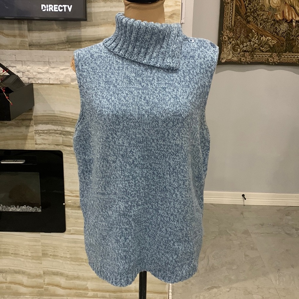 Gap Mock Button Turtle Neck Sleeveless‎ Top. Size XXL (816)
